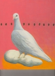 馬渡裕子の油彩画作品「鳩、雲に乗る」